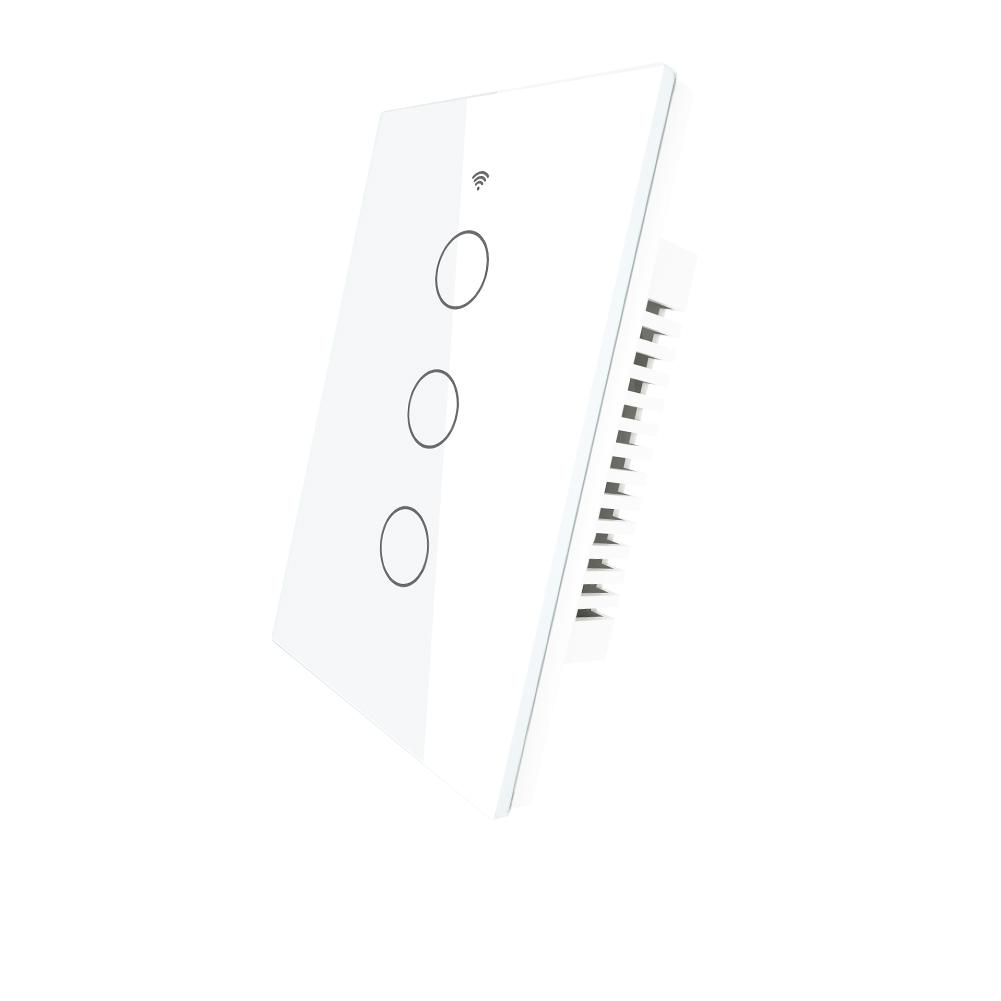 Apagador Inteligente Wifi Blanco De 3 Botones No Requiere Neutro